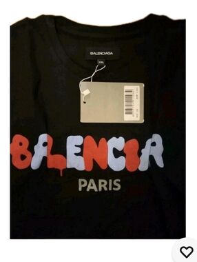 Black Graphic Tee with Red & Light Blue Logo Xxl